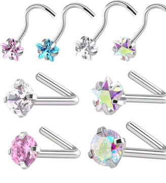 Hook Nose Ring (gold & silver)