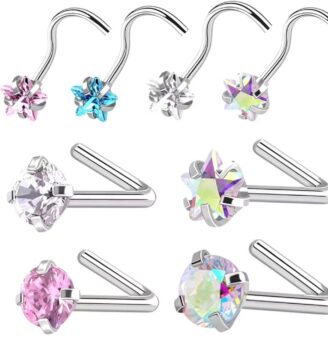 Hook Nose Ring (gold & silver)