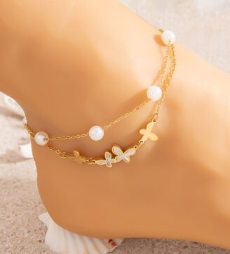 Ladies Anklet with Cloves and Pearls