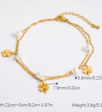 Ladies Anklet with cloves and pearls