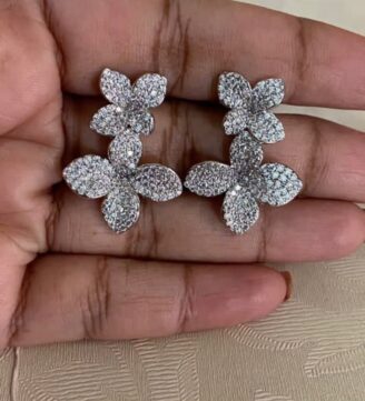 Silver flower petals dangling