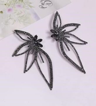 Black butterfly shaped earrings