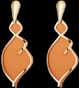 Burnt orange dangling earrings with a touch of gold