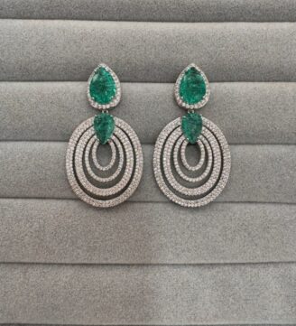 Silver with emerald green