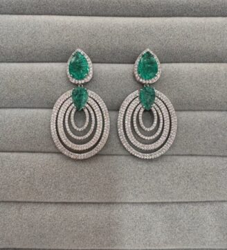 Silver with emerald green