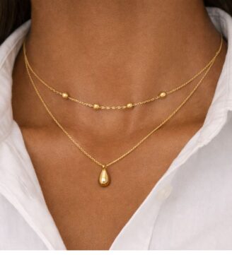 Two layered gold neck chain