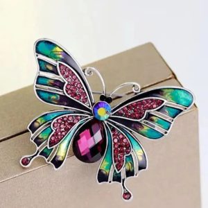 Multi colored butterfly brooch