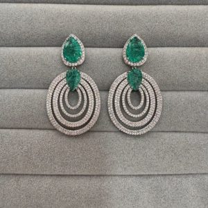 Silver with emerald green
