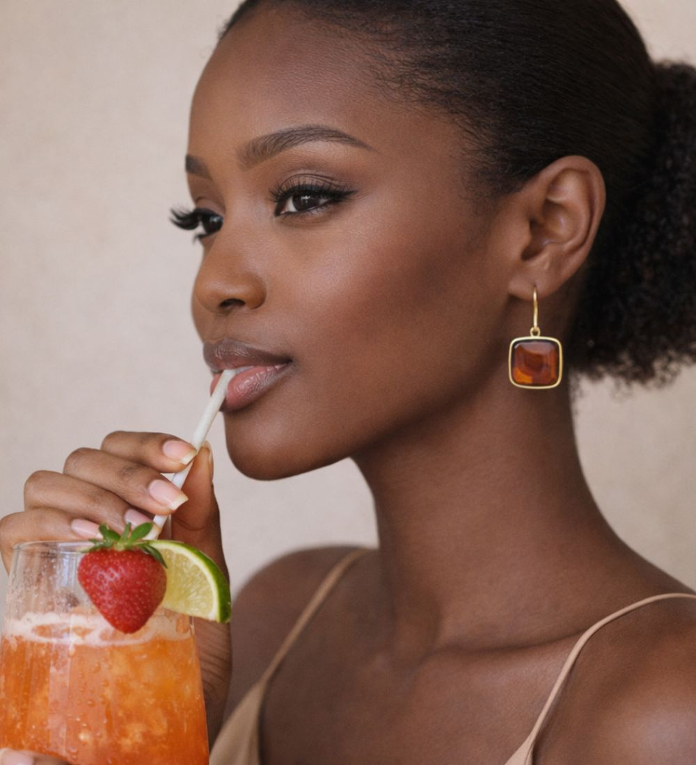 Marble drop down earrings