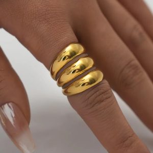 Gold Three Layered Fashion Ring