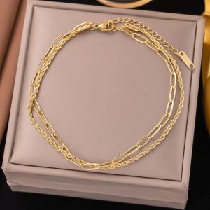 Ladies Anklet double layered chains