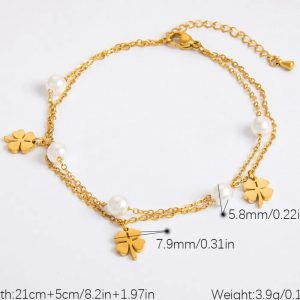 Ladies Anklet with cloves and pearls