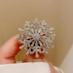 Silver Snowy Flake Brooch