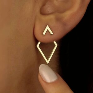 V-Shaped Gold Plated Earrings
