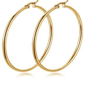Gold Big Plated Hoops