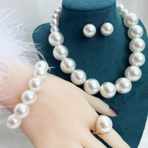 White Beaded Jewelry Set