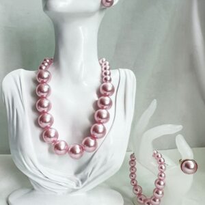 Baby Pink Beaded Jewelry Set
