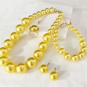Yellow Beaded Jewelry Set