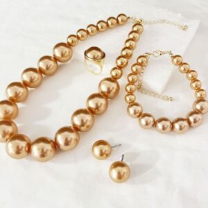 Brown Beaded Jewelry Set