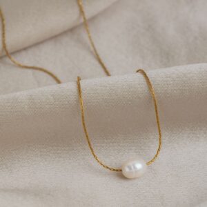Ladies' Gold Plated Neck Chain with Pearl