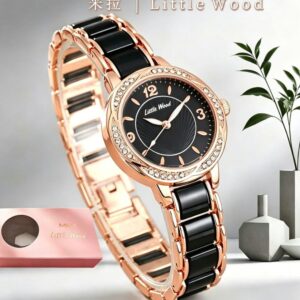 Ladies' Little Wood Stylish Watch in White & Black
